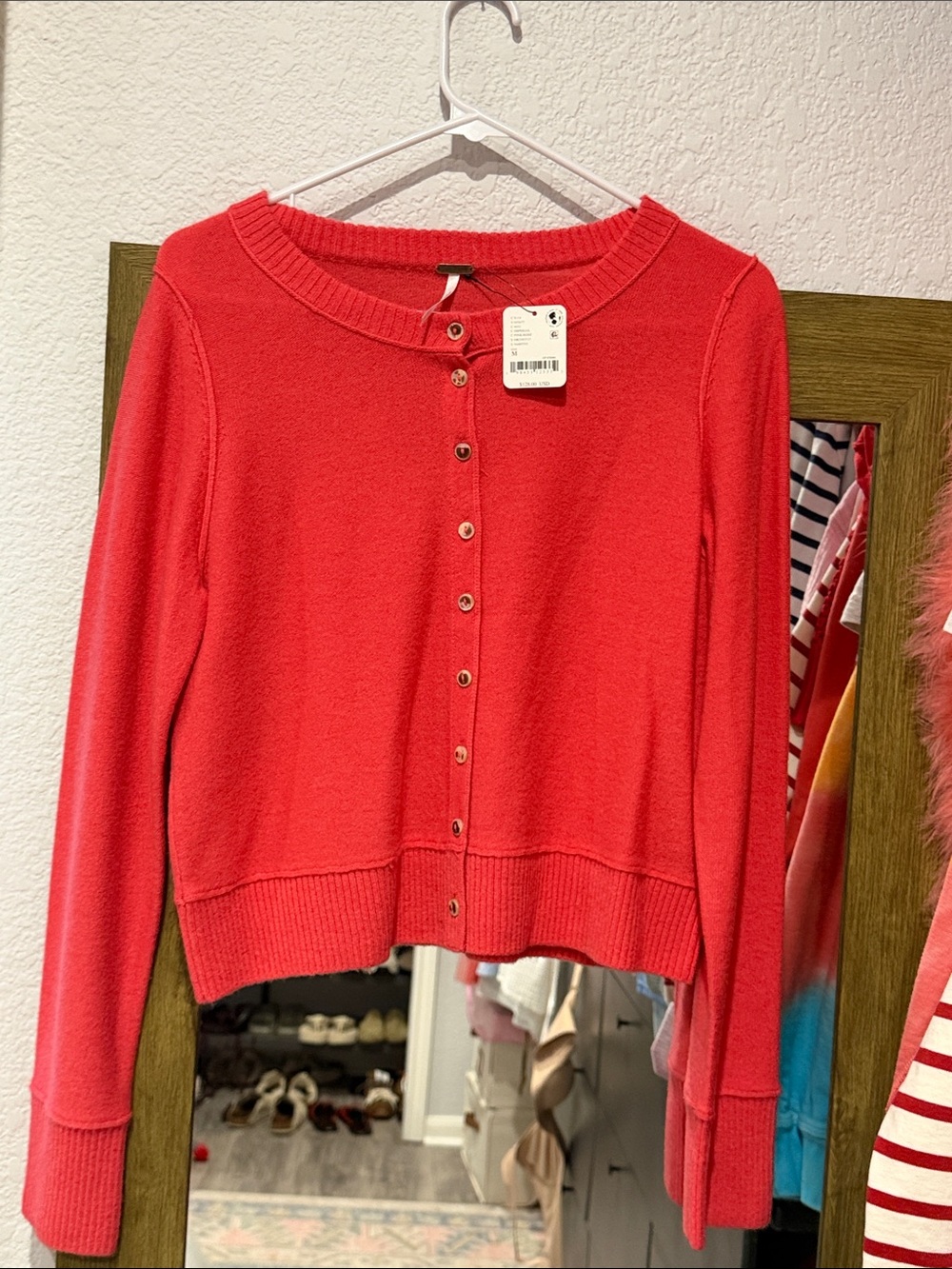New Free People Cashmere Poppy Button-Front Knit Top